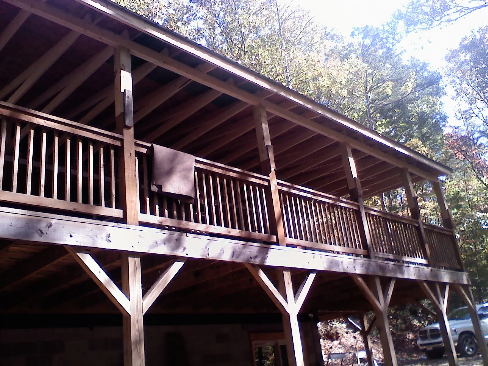 Timber framing under a new elevated porch and deck — Roof Leak Repair in Lansdale by Roofing Brothers